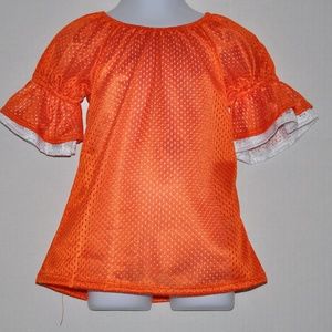 Toddler Girl's Football Jersey Orange White 2T-4T